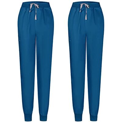 MISEMIYA Set van 2 sanitaire broek unisex gezondheiduniform medische uniformen werkbroek 8316, blauw 37, L MISEMIYA Set van 2 sanitaire broek unisex gezondheiduniform medische uniformen werkbroek 8316, blauw 37, L