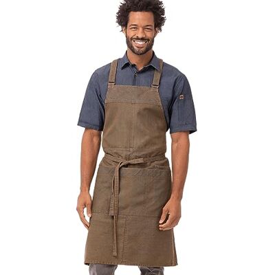 Chef Works Werk Utility Schort, Blauw/Taupe, Eén maat Chef Works Werk Utility Schort, Blauw/Taupe, Eén maat