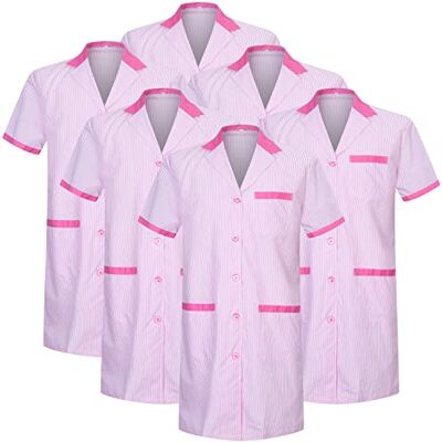MISEMIYA Set van 6 stuks Sanitaire kippenuniform voor Mexico verpleegsters, Fuchsia T8162-9, M MISEMIYA Set van 6 stuks Sanitaire kippenuniform voor Mexico verpleegsters, Fuchsia T8162-9, M