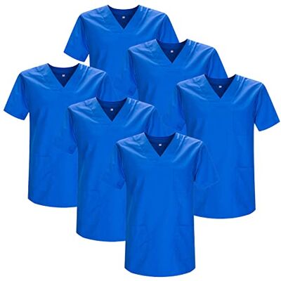 MISEMIYA Set van 6 stuks Sanitaire kippenuniform voor Mexico verpleegsters, koningsblauw 21, XXL MISEMIYA Set van 6 stuks Sanitaire kippenuniform voor Mexico verpleegsters, koningsblauw 21, XXL