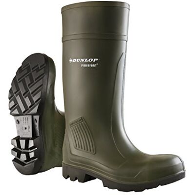 Dunlop Unisex Purofort Professional Full Safety Wellington Green Dunlop Unisex Purofort Professional Full Safety Wellington Green