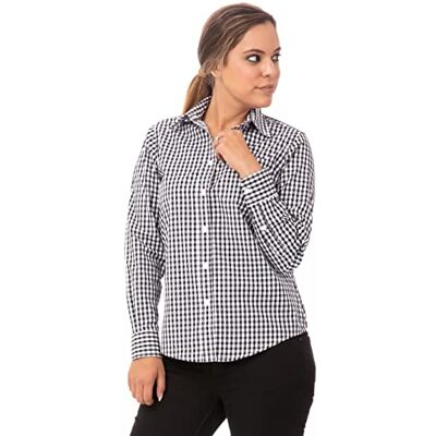 Chef Works mannen uniformen mannen Oxford jurk shirt XXL Black Gingham Chef Works mannen uniformen mannen Oxford jurk shirt XXL Black Gingham