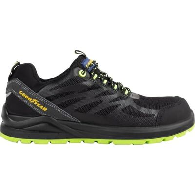 Goodyear SP1 metaalvrije veiligheidsschoenen in zwarte en groene stof maat 37 Goodyear SP1 metaalvrije veiligheidsschoenen in zwarte en groene stof maat 37