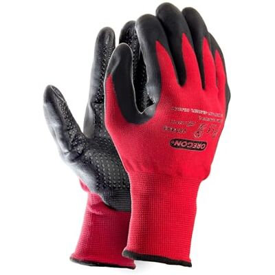Oregon Rode Werkhandschoenen, Stretch Nylon Gecoate Nitril Handschoenen, Binnen & Buiten, PBM Handschoenen voor Dames & Heren, Heavy Duty Tuinhandschoenen Maat Medium Oregon Rode Werkhandschoenen, Stretch Nylon Gecoate Nitril Handschoenen, Binnen & Buiten, PBM Handschoenen voor Dames & Heren, Heavy Duty Tuinhandschoenen Maat Medium