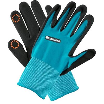 Gardena plant- en bodemhandschoen 9/L: Handschoenen voor tuin- en bodemwerkzaamheden, vochtigheidsbescherming dankzij nitril-coating, mobile touch voor smartphonegebruik (11512-20) Gardena plant- en bodemhandschoen 9/L: Handschoenen voor tuin- en bodemwerkzaamheden, vochtigheidsbescherming dankzij nitril-coating, mobile touch voor smartphonegebruik (11512-20)