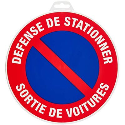 NOVAP waarschuwingsbord parkeerverbod, autoritten diameter 180 mm, star, Franse opschrift "Defense de stationner Sortie de voitures NOVAP waarschuwingsbord parkeerverbod, autoritten diameter 180 mm, star, Franse opschrift "Defense de stationner Sortie de voitures