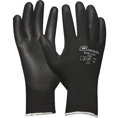 Gebol Werkhandschoen Micro Flex maat 10 (XL) zwart fijn gebreid met PU-coating 1 paar Gebol Werkhandschoen Micro Flex maat 10 (XL) zwart fijn gebreid met PU-coating 1 paar