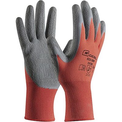 Gebol Eco Grip Werkhandschoenen, maat 9 (L), rood/grijs, perfecte grip, 1 paar Gebol Eco Grip Werkhandschoenen, maat 9 (L), rood/grijs, perfecte grip, 1 paar