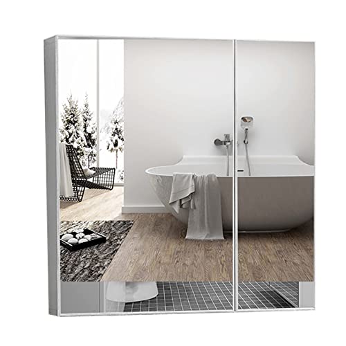 LYDZT Cosmetische spiegel, spiegelkast, rechthoekige wandspiegelkast, badkamerspiegelkast van massief hout, geschikt voor entree, slaapkamer, woonkamer, badkamerspiegel met