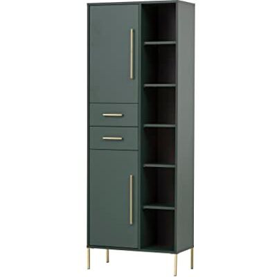 Schildmeyer Kent 701260 Hoge kast, bosgroen/goud, 67,1 x 33,1 x 184,3 cm Schildmeyer Kent 701260 Hoge kast, bosgroen/goud, 67,1 x 33,1 x 184,3 cm