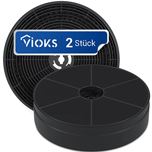 VIOKS Actieve koolstoffilter 17,2 x 17,2 x 4,3 cm SET 2 x koolstoffilter afzuigkap vervanging voor AKPO 90 afzuigkappen WK-4 WK-5 WK-7 & filter rond afzuigkap reserveonderdelen filter afzuigkap actieve kool