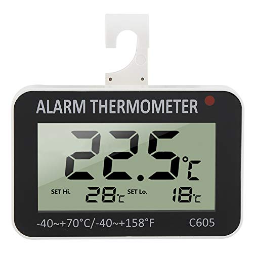 Zerodis Koelkast Thermometer, LCD Digitale Koelkast diepvriezer Alarm Thermometer Temp Tester met haak voor Koelkast diepvriezer voor Home Keuken Restaurants