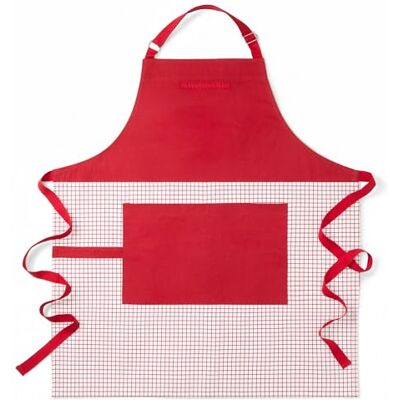 KitchenAid Unisex Gourmet Series Gridlines Grote Chef Schort, Waterbestendig (pak van 1) KitchenAid Unisex Gourmet Series Gridlines Grote Chef Schort, Waterbestendig (pak van 1)
