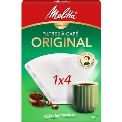 Melitta Koffiefilters, maat 1 x 4, 40 stuks Melitta Koffiefilters, maat 1 x 4, 40 stuks