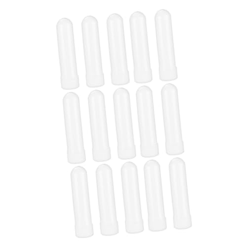 Healvian 15 Stuks Snorkel Etherische Olie Neussonde Lege Inhalatorbuis Nasale Inhalatiebuizen Neus Inhalator Lege Neusinhalatoren Inhalator Buizen Baby Neus Kind Flesje Wit Blank Plastic