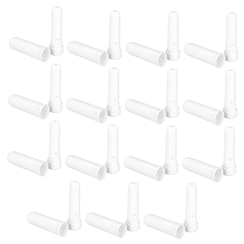 KOMBIUDA 15 Stuks Snorkel Etherische Olie Inhalator Lege Inhalatorbuis Neus Inhalator Neusinhalatorstokken Inhalator Buis Inhalatorbuizen Voor Neus Kind Draagbaar Wit Plastic