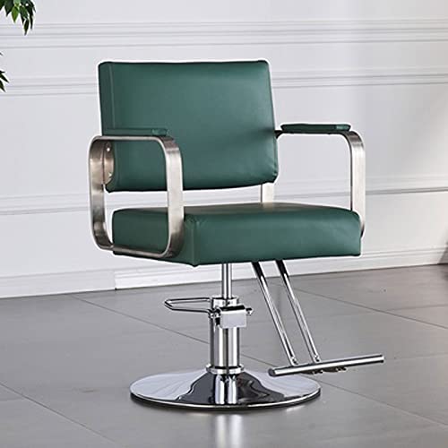EBOSCUJW Hydraulische stoel voor zaken of thuis, kappersstoel netto rood kappersstoel kapperswinkel stoel roestvrij staal kappersstoel lift stoel (420 lbs) (kleur: groen) (zwart ) conveni (groen (groen)