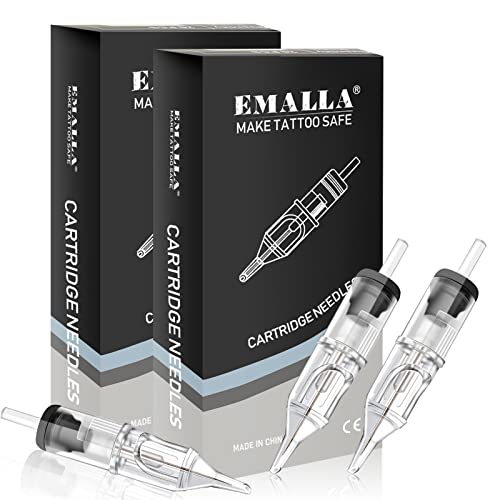 Emalla Mix cartridges RL 40PCS Premium cartridges 1203RL 1205RL 1207RL 1209RL ronde voering cartridges voor penset (elk 10 stuks, 0,35 mm)