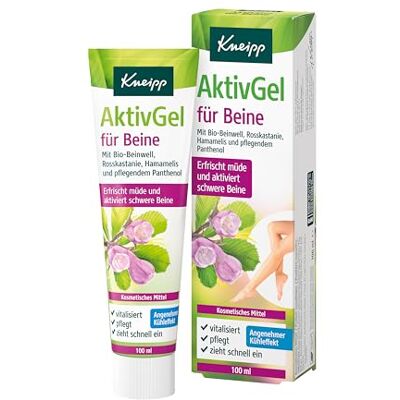 Kneipp Actieve gel voor benen, met biologische smeerwortel, paardenkastanje, toverhazelaar en verzorgend panthenol, aangenaam koeleffect, 100 ml Kneipp Actieve gel voor benen, met biologische smeerwortel, paardenkastanje, toverhazelaar en verzorgend panthenol, aangenaam koeleffect, 100 ml