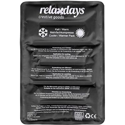 Relaxdays cool pack, hot cold pack, 25 x 36 cm, gel kompres, huisapotheek of eerste hulp, herbruikbaar, zwart Relaxdays cool pack, hot cold pack, 25 x 36 cm, gel kompres, huisapotheek of eerste hulp, herbruikbaar, zwart