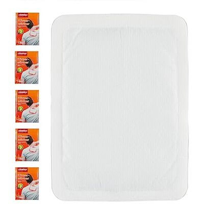 Relaxdays warmtepleisters, set van 5, door lucht geactiveerd, 12 uur lang warm, zelfklevend, rug, schouder, nek, wit Relaxdays warmtepleisters, set van 5, door lucht geactiveerd, 12 uur lang warm, zelfklevend, rug, schouder, nek, wit