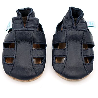 Dotty Fish Barefoot Leren Baby- & Peutersandalen – Marineblauw 6-12 maanden Dotty Fish Barefoot Leren Baby- & Peutersandalen – Marineblauw 6-12 maanden