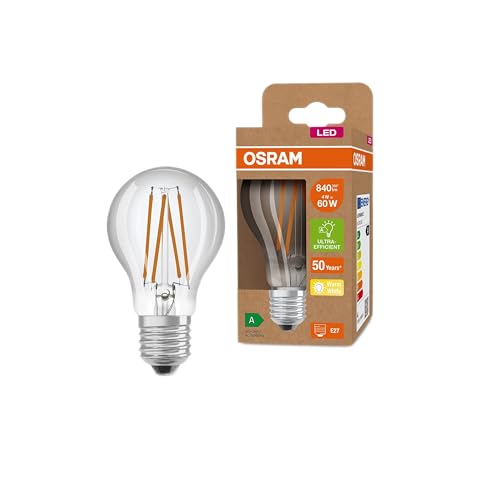 OSRAM Lamps OSRAM LED spaarlamp, glazen gloeilamp, E27, warm wit (3000K), 4 watt, vervangt 60W gloeilamp, zeer efficiënt en energiebesparend, pak van 6