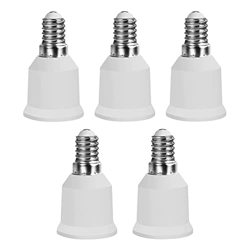 Hsthe Sea 5x E14 naar E27 fittingconverter, adapterconverter, lampvoet, lampfittingadapter, lampadapter voor LED-lampen en spaarlampen en spaarlampen