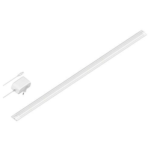 ledscom.de LED-kastarmatuur SIRIS wit mat met voeding, vlak, 90cm, 963lm, warm-wit