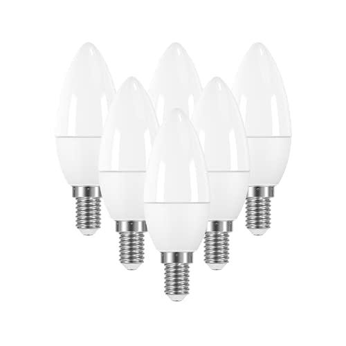 LEXMAN Set van 6 LED kaarslampen 6 x gloeilampen E14 kaarsvorm Ø35 mm E14 470 lm 4,2 W overeenkomstig 40 W 4000K neutraal wit