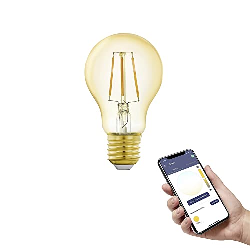 Eglo connect.z Smart Home LED lamp E27, A60, ZigBee, app en spraakbesturing, dimbaar, warm wit, 500 Lumen, 5,5 W, vintage gloeilamp amber