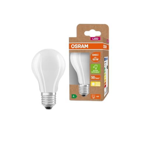 OSRAM Lamps OSRAM LED spaarlamp, matglazen lamp, E27, warm wit (3000K), 4 watt, vervangt 60W gloeilamp, zeer efficiënt en energiebesparend, pak van 6