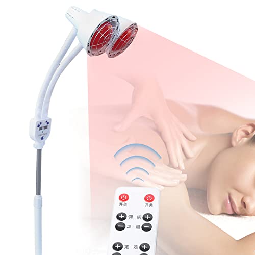 Futchoy 275 W infraroodlamp, rood lichtlamp, warmtelamp, 360° infrarood warmtestraler, rood licht, straler, dubbele kop, infraroodlichttherapie, therapielamp, temperatuur instelbaar