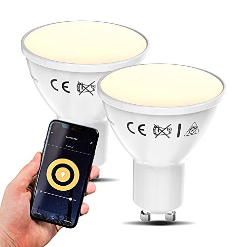 B.K.Licht I smart lamp I slimme lichtbronnen I smart light I LED WiFi lamp I GU10 lichtbron I warm wit licht I voice control I bulb I 2-Pack lampen