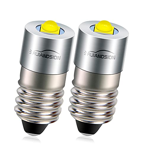 Ruiandsion E10 Base LED zaklamp gloeilamp 6-24V 6V 9V 12V 18V 19.2V 24V upgrade voor koplampen zaklampen fiets werklampen, niet-polariteit (Pack van 2)