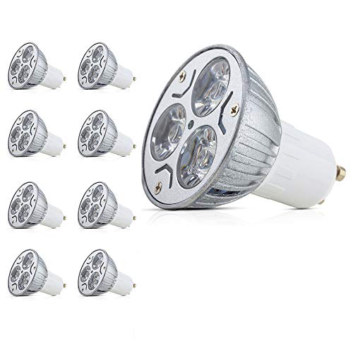 VincentTrade GU10 LED-lampen spaarlamp 3W vervanging voor halogeenlampen 3000K warm wit 220 LM AC 85-265V (Pack van 8)
