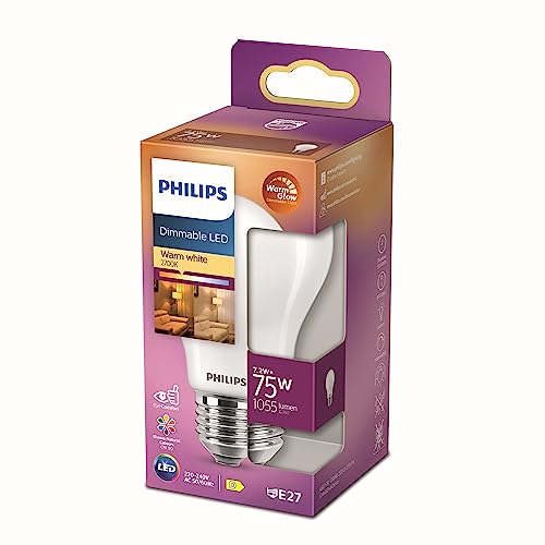 Philips LED-lamp Warmwit licht E27 75 W Mat Dimbaar Energiezuinige LED-verlichting