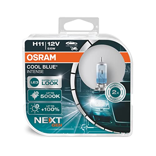 OSRAM COOL BLUE® INTENSE H11, + 100% meer helderheid, tot 5.000K, halogeen koplamplamp, LED-look, duobox (2 lampen)