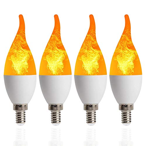 PLUS PO Vlam Effect Bulb Led Vlam Lampen Kaars Led-lampen Nachtlampje Lampen Lampen Voor Huis Led-lampen Voor Thuis Verlichting Schroef Kaars Gloeilampen 2,4pack