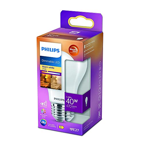 Philips LED-lamp Warmwit licht E27 40 W Mat Dimbaar Energiezuinige LED-verlichting