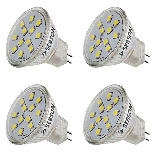 SEBSON 4 x GU4 / MR11 LED Lamp 2W (1,6W) Warm Wit 2900K, vervangt 20W Gloeilamp, 150lm, 12V DC LED Lichtbronnen 110°, GU4 LED Steeklamp