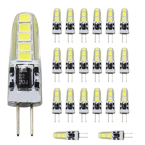 XINYANSEE 20 stuks G4 LED-lamp 3W AC/DC 12V 10x 2835 SMD 300LM koud wit 6000 K spaarlamp zonder flikkerende lampen niet dimbaar G4 LED-lamp