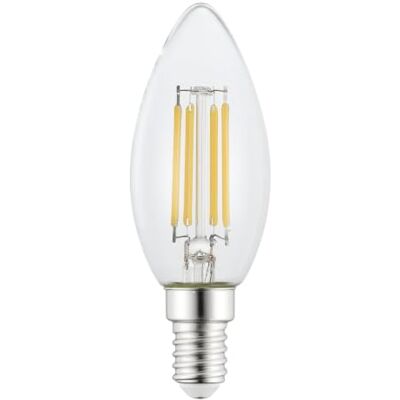 Eglo E14 Filament LED lamp 3-staps dimbaar kaars gloeilamp voor retro verlichting, 4,5 Watt (40w equivalent), 470 Lumen, lichtbron warm wit, 2700 Kelvin, C35, Ø 3,5 cm Eglo E14 Filament LED lamp 3-staps dimbaar kaars gloeilamp voor retro verlichting, 4,5 Watt (40w equivalent), 470 Lumen, lichtbron warm wit, 2700 Kelvin, C35, Ø 3,5 cm