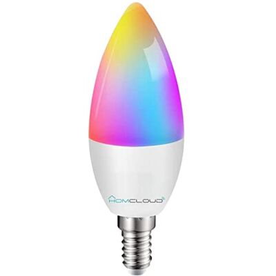 Homcloud Wi-Fi gloeilamp RGB + warmwit E14 dimbaar Homcloud Wi-Fi gloeilamp RGB + warmwit E14 dimbaar