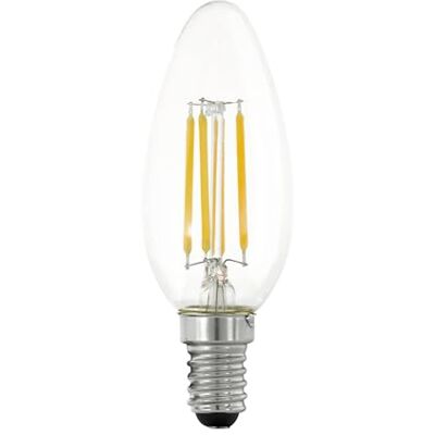 Eglo E14 Filament LED lamp 3-staps dimbaar kaars gloeilamp voor retro verlichting, 4,5 Watt (40w equivalent), 470 Lumen, lichtbron warm wit, 2700 Kelvin, C35, Ø 3,5 cm Eglo E14 Filament LED lamp 3-staps dimbaar kaars gloeilamp voor retro verlichting, 4,5 Watt (40w equivalent), 470 Lumen, lichtbron warm wit, 2700 Kelvin, C35, Ø 3,5 cm