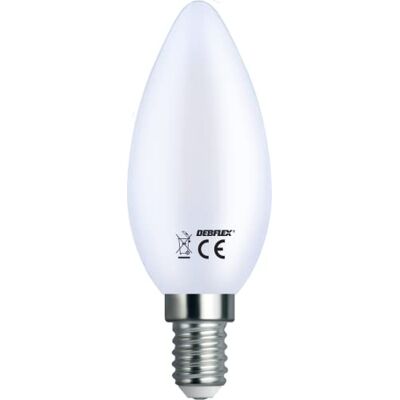 DEBFLEX Ledlamp grote schroefbasis led-lamp kolf Flamm e lamp komt overeen met halogeenlamp Led S19 C35 melkglas 2 W E14 4000 K 600405 DEBFLEX Ledlamp grote schroefbasis led-lamp kolf Flamm e lamp komt overeen met halogeenlamp Led S19 C35 melkglas 2 W E14 4000 K 600405