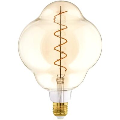 Eglo XXL E27-lamp, dimbaar, spiraal-led, retro gloeilamp, groot formaat extra grote vintage decoratieve lamp in amber, 4 watt, 200 lumen, warmwit, 2000 K, L 20 cm Eglo XXL E27-lamp, dimbaar, spiraal-led, retro gloeilamp, groot formaat extra grote vintage decoratieve lamp in amber, 4 watt, 200 lumen, warmwit, 2000 K, L 20 cm