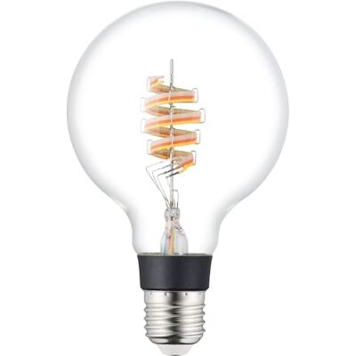 Eglo connect.z Smart-Home Ledlamp E27, G95 Globe, Matter, ZigBee app en spraakbesturing Alexa, dimbaar, RGB, warmwit, 7 watt, 806 lumen, gloeilamp, transparant, spiraalvormig Eglo connect.z Smart-Home Ledlamp E27, G95 Globe, Matter, ZigBee app en spraakbesturing Alexa, dimbaar, RGB, warmwit, 7 watt, 806 lumen, gloeilamp, transparant, spiraalvormig