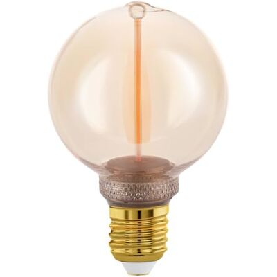 Eglo E27 ledlamp, dimbaar in standen, gloeilamp om te dimmen met lichtschakelaar, vintage globe lamp amber, 2 watt, 100 lumen, warmwit, 1800 K, Edison-lamp G80, Ø 8 cm Eglo E27 ledlamp, dimbaar in standen, gloeilamp om te dimmen met lichtschakelaar, vintage globe lamp amber, 2 watt, 100 lumen, warmwit, 1800 K, Edison-lamp G80, Ø 8 cm