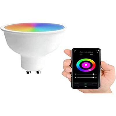 Levitantes Intelligente GU10 gloeilamp, compatibel met Alexa en Google Home, 6,5 W 555 lm, wifi-bluetooth-lamp, veelkleurige dimbare gloeilamp RGB + 2700 K-6500 K, warm en natuurlijk licht + RGB Levitantes Intelligente GU10 gloeilamp, compatibel met Alexa en Google Home, 6,5 W 555 lm, wifi-bluetooth-lamp, veelkleurige dimbare gloeilamp RGB + 2700 K-6500 K, warm en natuurlijk licht + RGB